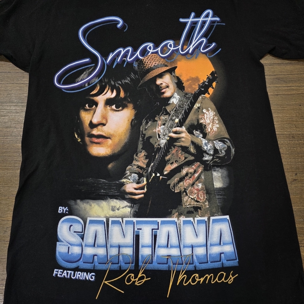 Carlos Santana & Rob Thomas SMOOTH Supernatural Album Short Sleeve TShirt Size S - Picture 4 of 10